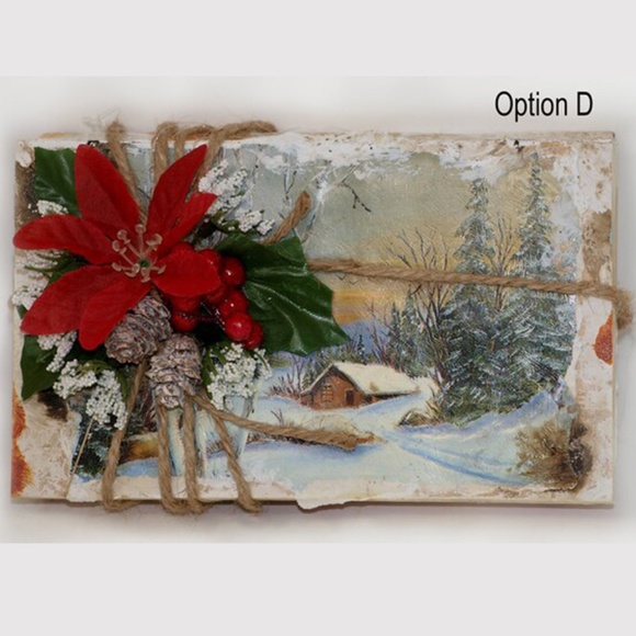 Rustic Christmas Holiday Floral Arrangement Centerpiece, Upcycled, Books, Shabby - Picture 1 of 8